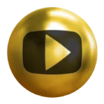 logo youtube dorado